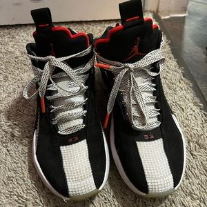 Black, White and Red Jordans